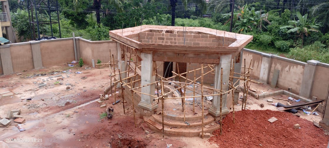 Completed modern multi-storey residential building
