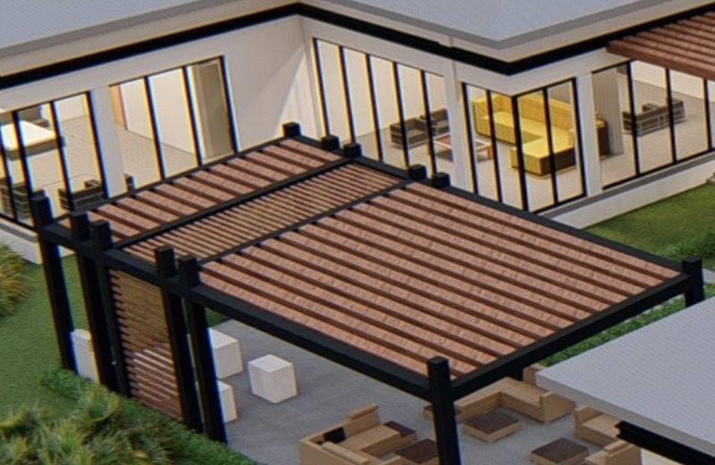 Pergola and outdoor lounge