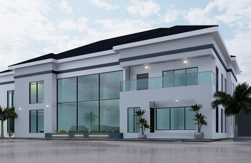 Villa with large glass living area